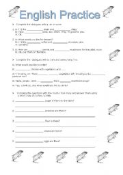 English Worksheet: Countable and uncountables