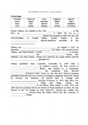 English Worksheet: President Obama