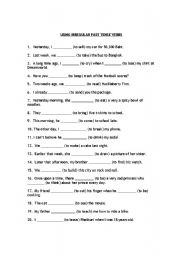 English Worksheet: Irregular Past Tense Verbs