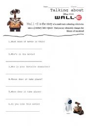 English Worksheet: Talking about Movies