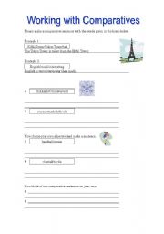 English worksheet: Working with Comparatives