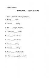 English worksheet: Using is or are