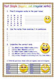 English Worksheet: Past Simple (regular and irregular verbs)