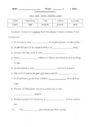 English Worksheet: Suffix-ful/less