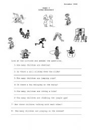English Worksheet: playground actions
