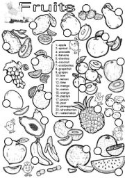 English Worksheet: Fruits