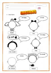 English Worksheet: Emotions