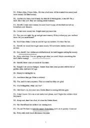 English Worksheet: robin hood