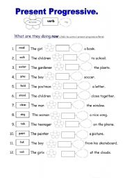 English Worksheet: present progressive