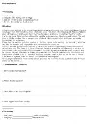 English worksheet: Ubu and the fire