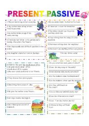 English Worksheet: PRESENT PASSIVE