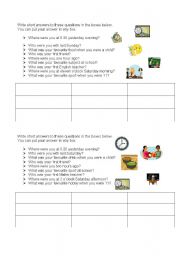 English worksheet: Was were reading and speaking game