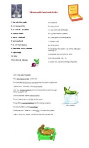English Worksheet: Idioms with Food and Drinks