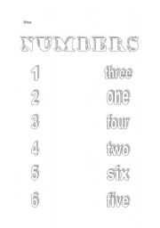 English worksheet: Numbers