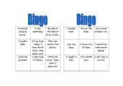 English worksheet: Grammar Review Bingo