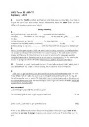 English Worksheet: USED TO and BE USED TO- expressing habits