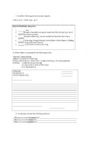 English Worksheet: giving instructions - letter of complaint