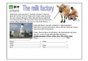 English Worksheet: Milk factory reading
