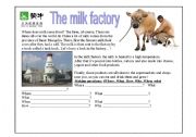 English worksheet: Milk factory reading