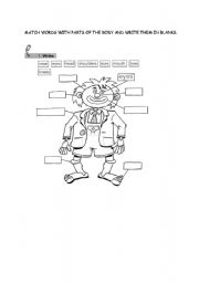 English worksheet: My body