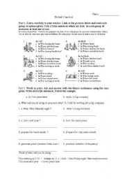 English worksheet: Future continuous vs future perfect