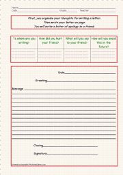 English Worksheet: Letter to a friend