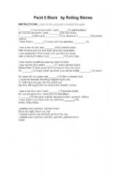 English Worksheet: song