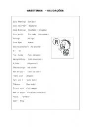 English worksheet: greetings