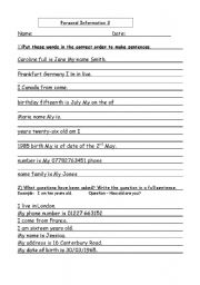 English worksheet: How to fill out a form - 2