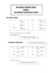 English Worksheet: Simple Present vs Present Continuous