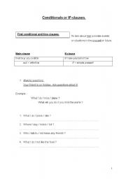 English worksheet: 1st, 2nd & 3rd CONDITIONAL (theory & exercises)
