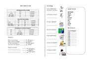 English worksheet: verb to be