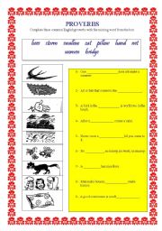 English worksheet: PROVERBS 