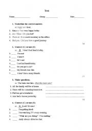 English worksheet: test