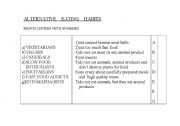 English Worksheet: Alternative eating habits