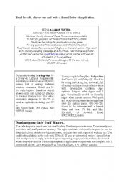 English Worksheet: Job advertisements