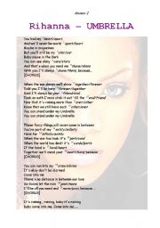 English Worksheet: Umbrella - Rihanna