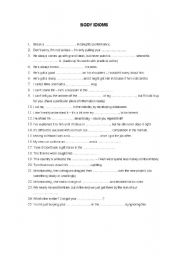 English worksheet: Body idioms