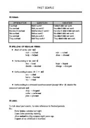 English Worksheet: PAST SIMPLE