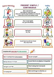 English Worksheet: PRESENT SIMPLE OR CONTINUOUS?