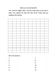 English worksheet: Create your own wordsearch