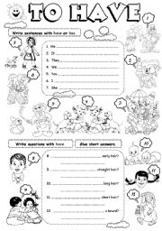 English Worksheet: To have (2)