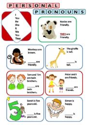 English Worksheet: PERSONAL PRONOUNS