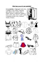 English Worksheet: What have you got in your wardrobe?