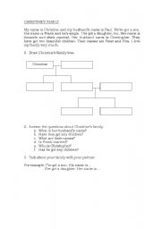 English worksheet: Christines Family