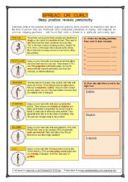 English Worksheet: Spread or curl?