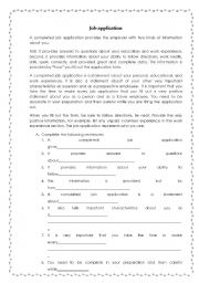 English Worksheet: Job application