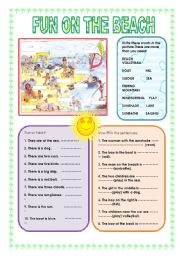 English Worksheet: Fun on the beach