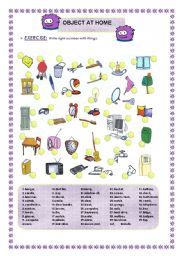 English Worksheet: OBJECTS AT HOME