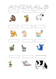 English worksheet: Animals